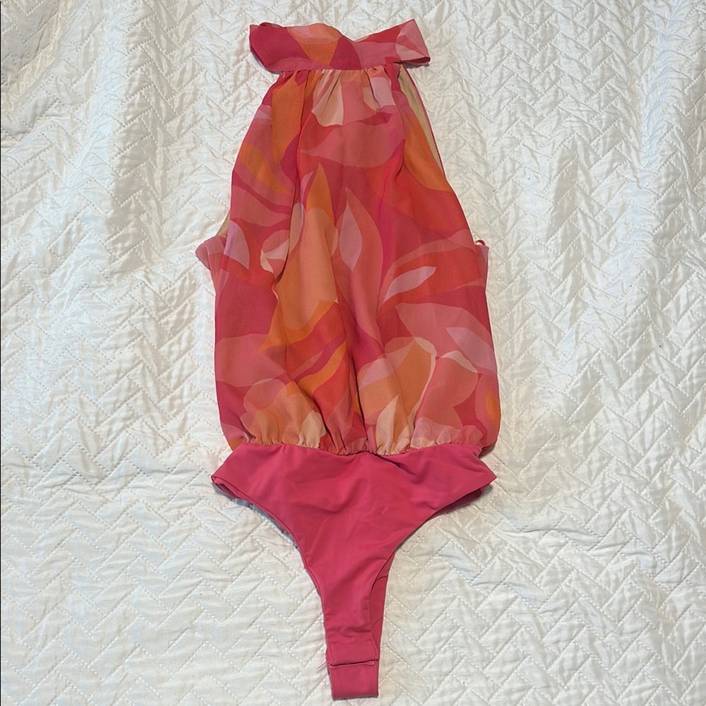 Elegant Pink and Orange Women's Bodysuit